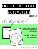 End of the Year Activities for Bigger Kids: Printable and 