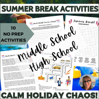 Preview of Fun End of the Year Activities Middle High School Sub Plans Independent Work