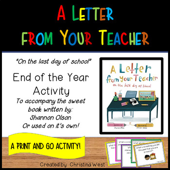 Preview of End of the Year Activity: A Letter From Your Teacher on the Last Day of School