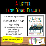 End of the Year Activity: A Letter From Your Teacher on th