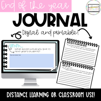 End of the Year Activity | Digital Journal AND Printable Journal
