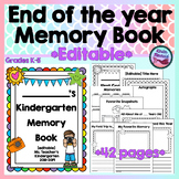 End of the Year Activity: Editable Memory Book