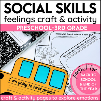 Preview of Back To School End Of The Year Emotions Craft Bulletin Board Activities SEL