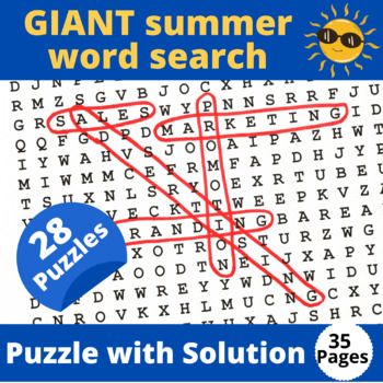 Preview of End of the Year - GIANT Summer Word Search Puzzles , Activities