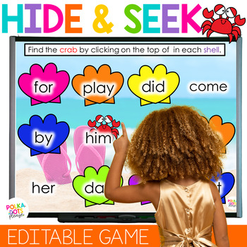 Preview of Fun Phonics Review Games | Hide and Seek for Editable Sight Word Practice & Math