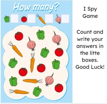 Preview of End of the Year Activity I Spy Math Game: Fun, Counting Challenge (No Prep)