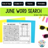 End of the Year Activity: June Word Search Puzzle Workshee