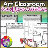 End of the Year Art Classroom Activities, Worksheets, Memo