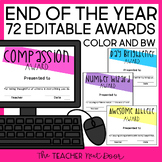 End of the Year Awards Editable Print and Digital