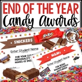 End of the Year Candy Bar Awards Certificates EDITABLE Cla
