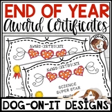 End of the Year Award Certificates Editable Hearts Student