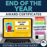 End of the Year Award Certificates - Editable Templates fo