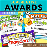 Editable Superlative End of Year Awards Certificates - Cla