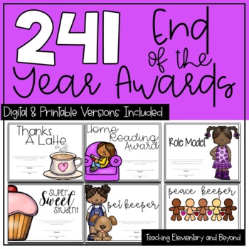 Preview of 241 Editable Digital Superlatives & End of the Year Awards for Distance Learning