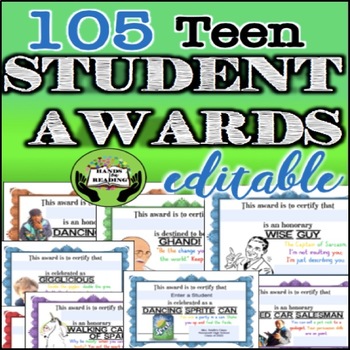 Preview of TEEN STUDENT AWARDS- EDITABLE