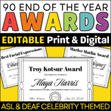 End of the Year Awards- ASL AWARDS - Editable | Printable 