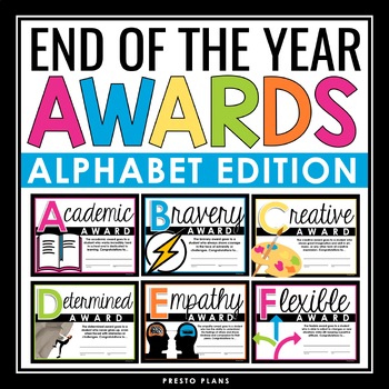 Preview of End of the Year Awards - Alphabet Edition ABC Student Awards Certificates