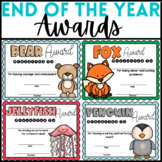 End of the Year Awards Animal Theme Certificates - Editable!