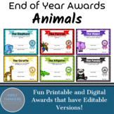 End of the Year Awards Animals Digital and Printable Googl