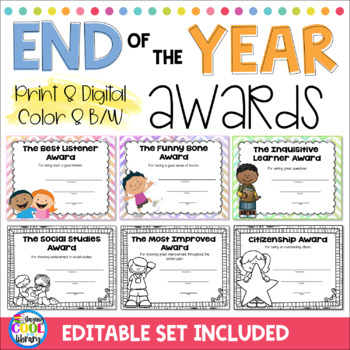 Preview of End of the Year Awards BUNDLE  | Google Slides and Print