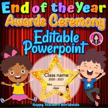 Preview of End of the Year Awards Ceremony Powerpoint Slideshow Editable