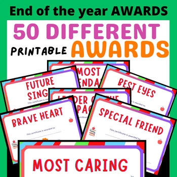 Preview of End of the Year Awards Certificates Candy Bar Classroom Student Awards EDITABLE