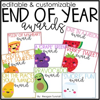 Preview of End of the Year Awards Customizable and Editable