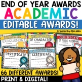 End of the Year Awards Certificates EDITABLE Classroom Stu