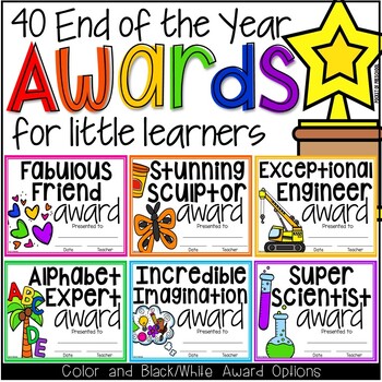 Preview of End of the Year Awards EDITABLE for Preschool, TK, Pre-K, Kindergarten, and 1st