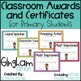 EDITABLE Awards and Certificates | Classroom Awards - Gingham