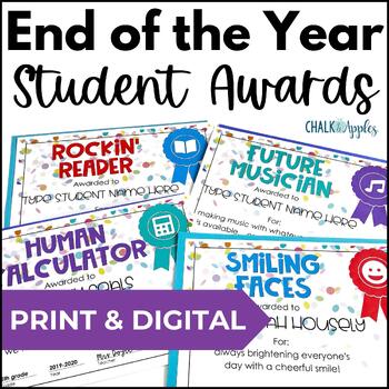 Preview of End of the Year Awards - Editable End of Year Student Awards - Print & Digital