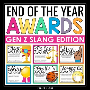 Preview of End of the Year Awards - Gen Z Slang Edition Student Awards Certificates