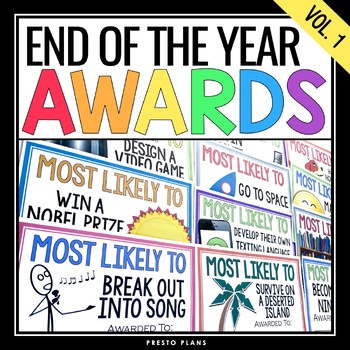 Preview of End of the Year Awards - Most Likely To Edition Student Award Certificates Vol 1
