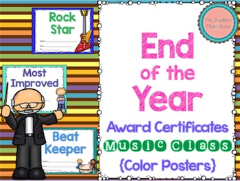 Preview of End of the Year Awards {Music Class} {Editable}
