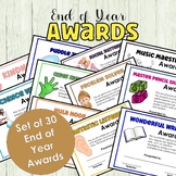 End of the Year Awards - Preschool- 1st Grade Awards
