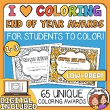 End of the Year Awards Your Students Can Color! Grades 1-3