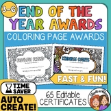 End of the Year Awards Your Students Can Color Grades 3-6 