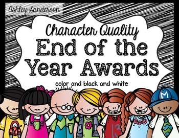 Preview of End of the Year Awards {character qualities} EDITABLE
