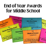 End of the Year Awards for Middle School