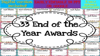 Preview of End of the Year Superlatives l Editable l Distance Learning