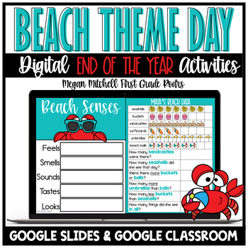 Preview of End of the Year Beach Theme Day Activities Google Slides
