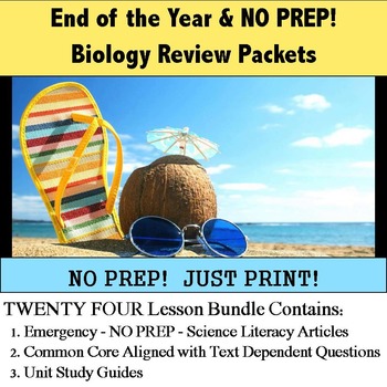 Preview of End of the Year - Biology Review Packets - NO PREP