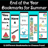 End of the Year Bookmarks for Summer
