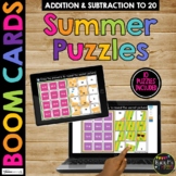 End of the Year Boom Cards™ Digital Math Puzzles Mystery P