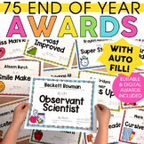 End of Year Awards - with Editable and Autofill End of the