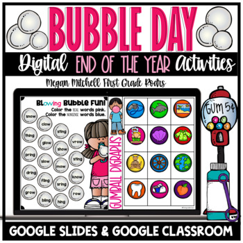 Preview of End of the Year Bubble Theme Day Activities Google Slides