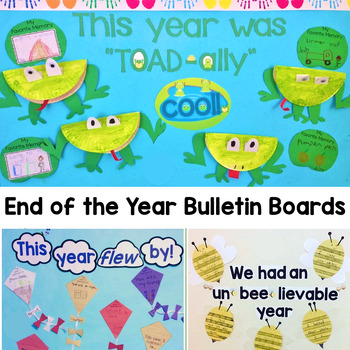 Preview of End of the Year Bulletin Board w/ Crafts & Writing 3 Ideas (Frogs, Bees, Kites)