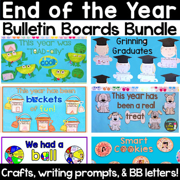 Preview of End of the Year Bulletin Board Crafts Writing Prompts Bundle 9 Display Ideas