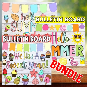 Preview of End of the Year Bulletin Board Summer Kit June Door Classroom Decoration Bundle