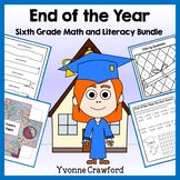 End of the Year Bundle for 6th grade | Math and Literacy S